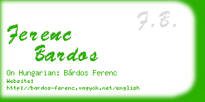 ferenc bardos business card
