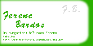 ferenc bardos business card
